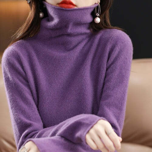 Suéter Feminino de Lã Gola Alta Fnac - Imagem 8
