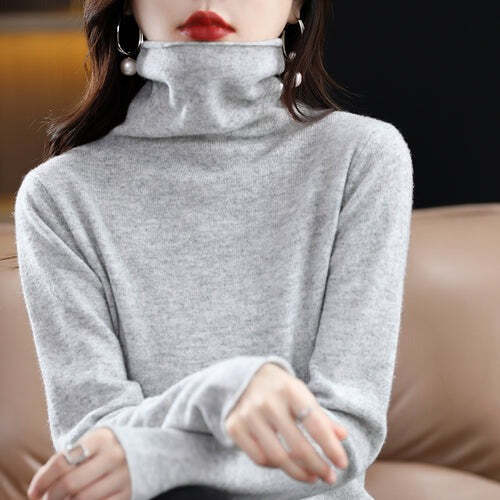 Suéter Feminino de Lã Gola Alta Fnac - Imagem 9