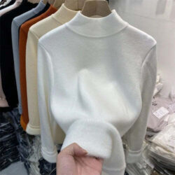Suéter de Inverno Feminino de Lã Forrado Fnac