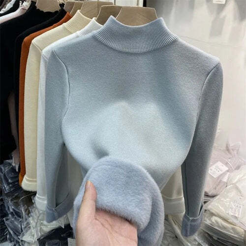 Suéter de Inverno Feminino de Lã Forrado Fnac - Imagem 2