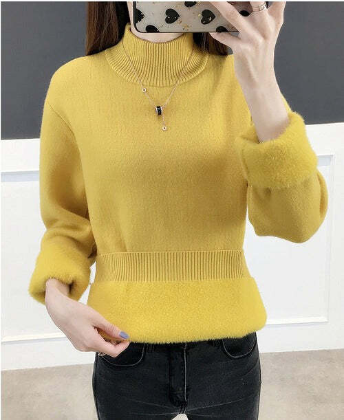 Suéter de Inverno Feminino de Lã Peluciado Fnac - Imagem 5