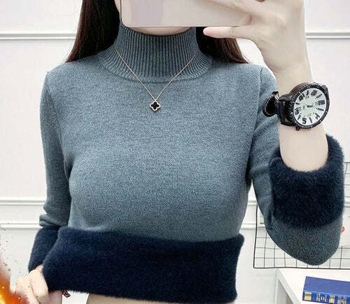 Suéter de Inverno Feminino de Lã Peluciado Fnac - Imagem 7