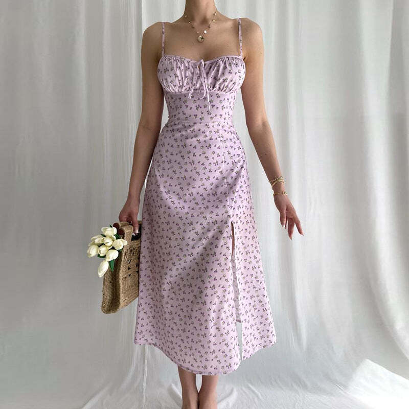 Vestido Feminino Floral Longo com Fenda Fnac - Imagem 3