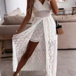 Vestido Feminino Longo de Renda c/Short Fnac