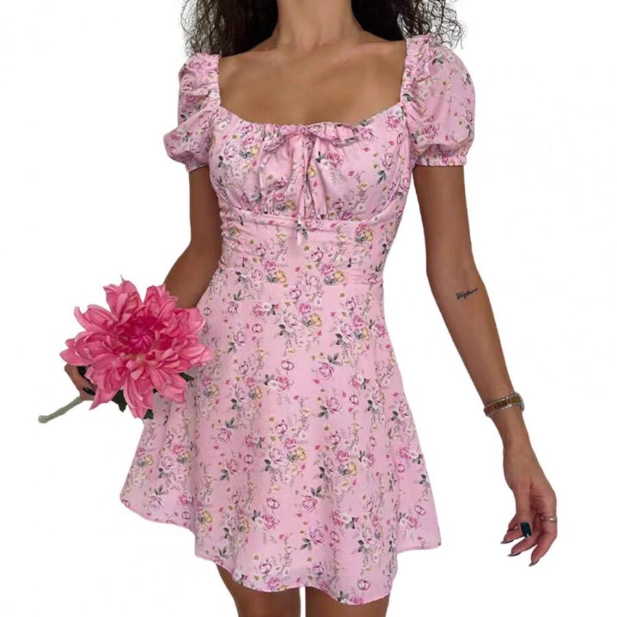 Vestido Feminino Midi Floral Curto Fnac - Imagem 4