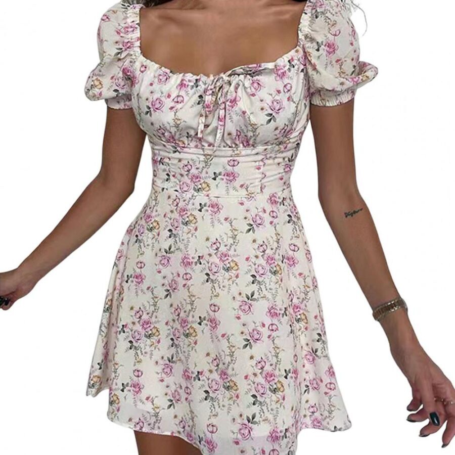 Vestido Feminino Midi Floral Curto Fnac - Imagem 5