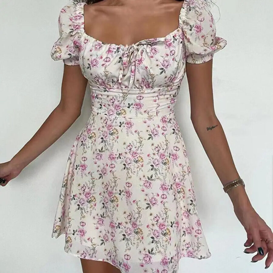 Vestido Feminino Midi Floral Curto Fnac - Imagem 3