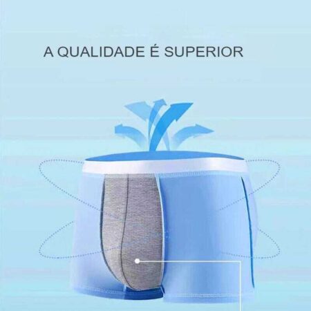Cueca Boxer de Seda Gelada Respirável e Ultrafina - Kit com 4 Peças - Imagem 3