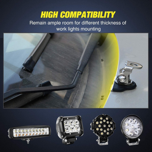 D Base Para Faros Led En Cofre Universal 2 Peças - Imagem 6