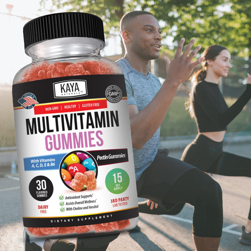 Kaya Naturals Adulto Multi Vitamina Gomosa, Biotina, Vitamin - Imagem 7