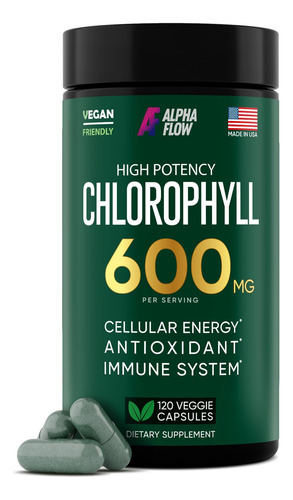 Suplemento De Cápsula De Clorofila Alpha Flow 600mg Para Ad