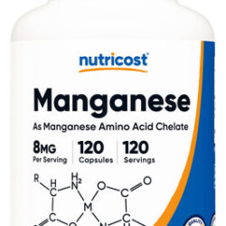 Suplemento Nutricost Quelatado Manganês 8mg 120 Cápsulas