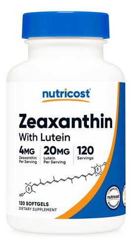 Suplemento Nutricost Zeaxantina Com Luteína 20mg 120 Softgel