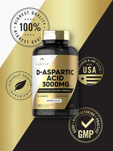 Cápsulas De Ácido Aspártico Carlyle D (daa) | 3000mg | Conta - Imagem 4