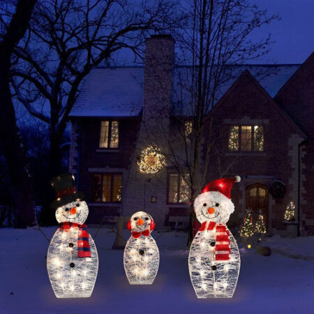 3 Luzes De Jardim De Boneco De Neve De Natal - Imagem 5