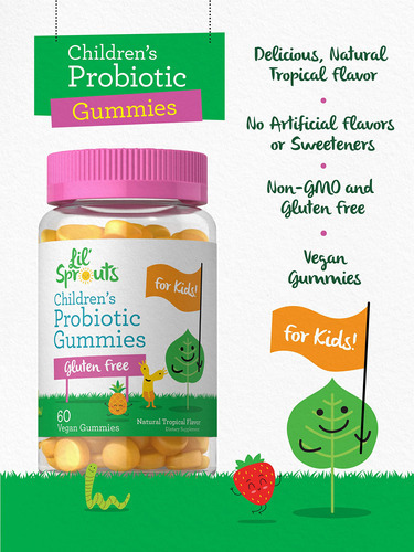 Suplemento Probiótico Carlyle Lil" Sprouts 60 Gummies Kids - Imagem 3