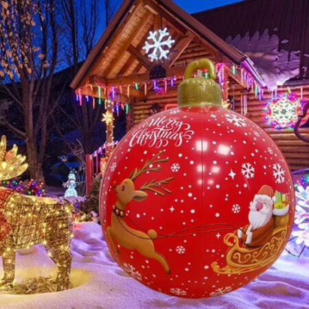 Decoração Exterior De Bola De Natal Inflável Grande 6 Peç - Imagem 26