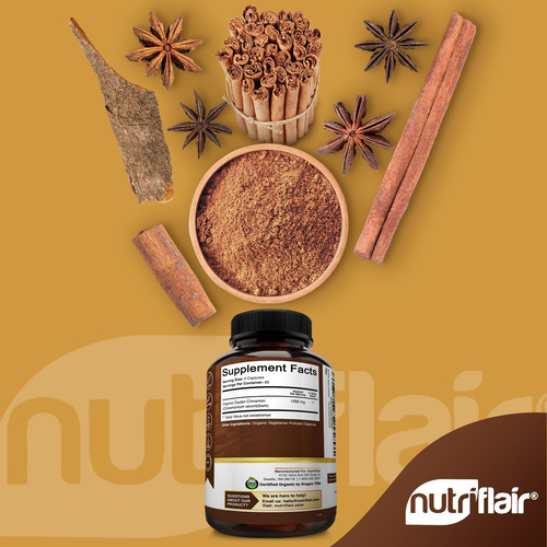 Suplemento Orgânico De Canela Do Ceilão Nutriflair 1200 Mg, - Imagem 2