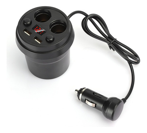 Carregador De Carro Dual Usb Cup Com Cigarro Multifunções De - Imagem 3