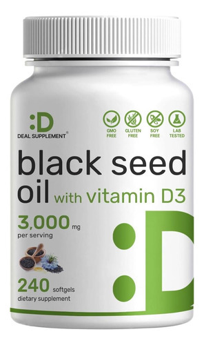 Suplemento Deal Óleo De Semente Negra 3000mg Com Vitamina Di