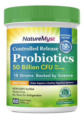 Naturemyst Probióticos 50 Bilhões Por Porção, 18 Cepas Prob