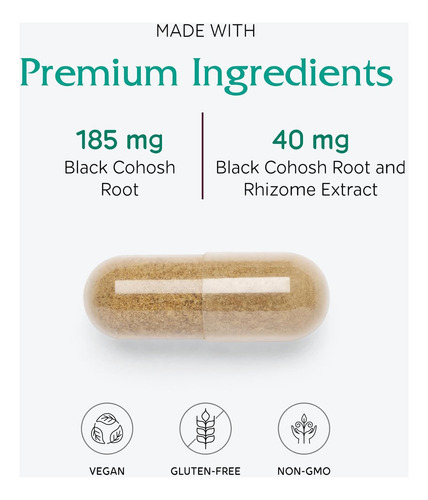 Vitanica Black Cohosh, Extrato De Cimicifuga Plus, Vegano, 6 - Imagem 4