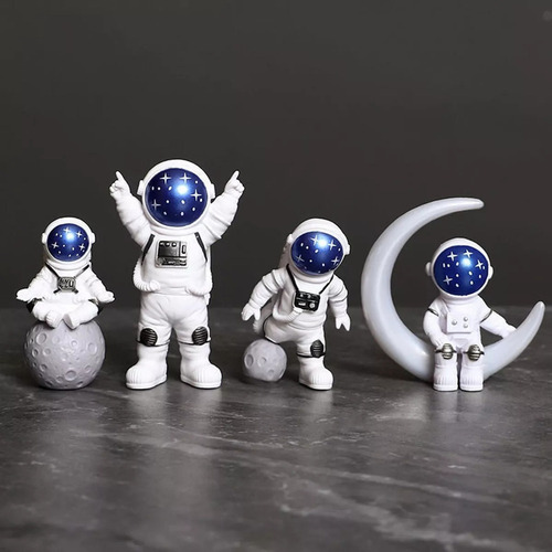 Estatueta De Astronauta De 4 Peças, Decoração De Estátua De - Imagem 5