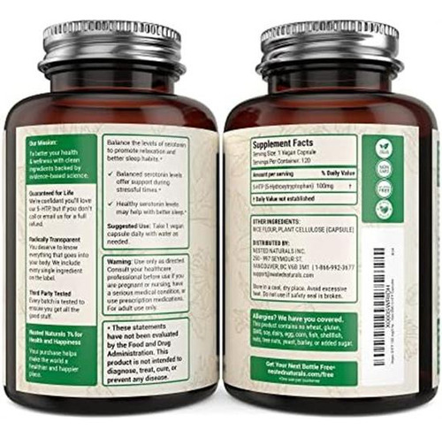 Vegan 5htp 100 Mg (5-hidroxitriptofano) | Suporte Para Sono - Imagem 4