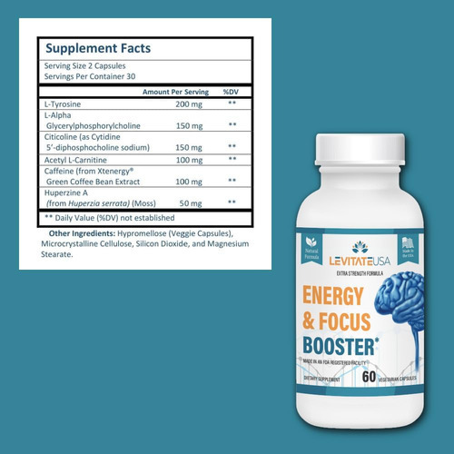 Levitate Energy & Focus Booster - Suplemento Poderoso Para O - Imagem 2