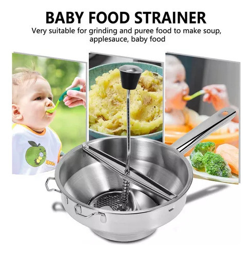 Qi1 Passa Verduras Em Aço Inox Com 3 Discos 20cm. - Imagem 9