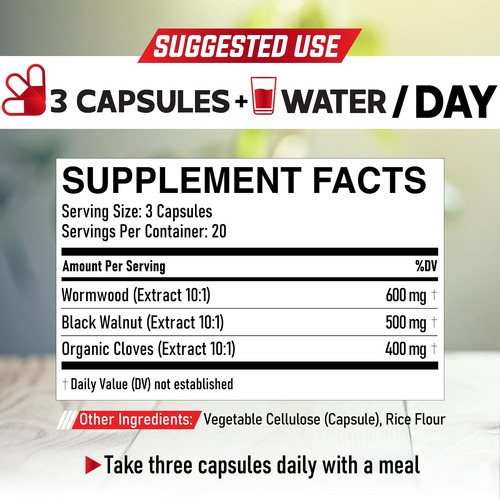 Dedicad 1500mg Cápsulas De Absinto Com Noz Preta E Cravo - S - Imagem 2