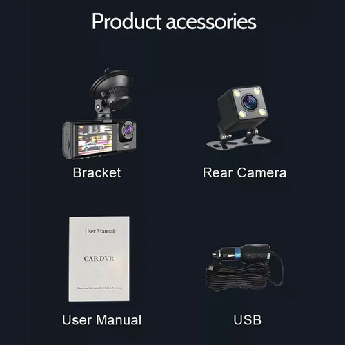 Dvr Automotivo Câmera Frontal Interna Ré Grava Imagem E Som - Imagem 9