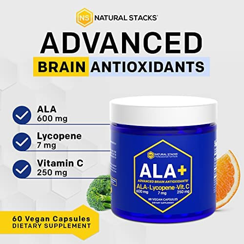 Natural Stacks Ala + Ácido Alfa Lipóico 600mg E Vitamina C - Imagem 3