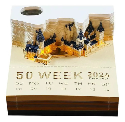 Bloco De Notas 3d Do Castelo Mágico Do Calendário - Imagem 6