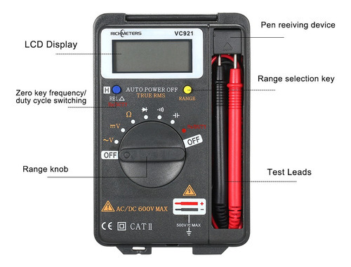 Richmeters Handheld Mini Multímetro Digital Multifunções - Imagem 5