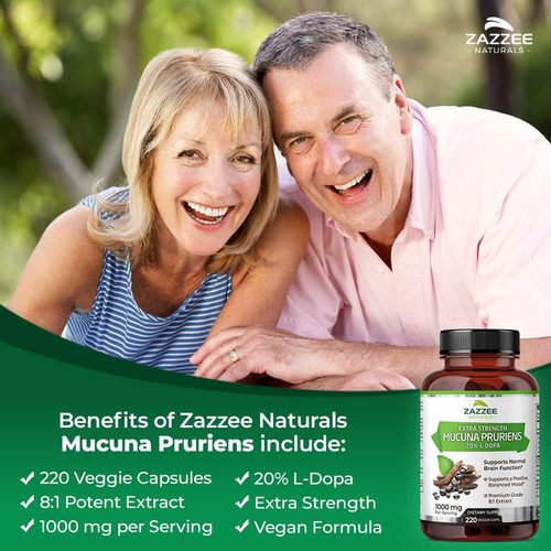Extrato De Mucuna Pruriens 8:1 De Força Extra Zazzee, Mínimo - Imagem 3