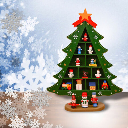 Decoração De Mesa De Madeira Árvore De Natal Div Ornamentos2 - Imagem 4
