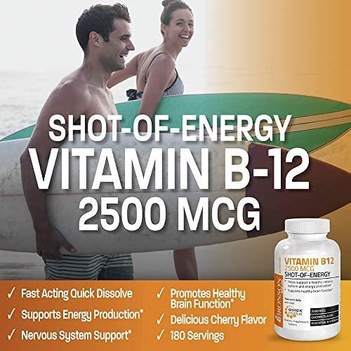 Vitamina B-12 Marca Bronson, 2500 Mcg, 90 Comprimidos - Imagem 3