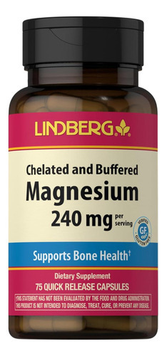 Suplemento De Magnésio Piping Rock | 240mg | 60 Cápsulas | Q