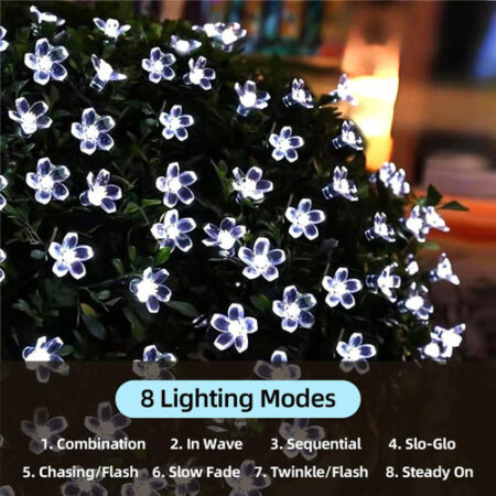 5m Luzes Natal Ao Ar Livre Luz Solar Da Corda Da Flor 20led- - Imagem 25