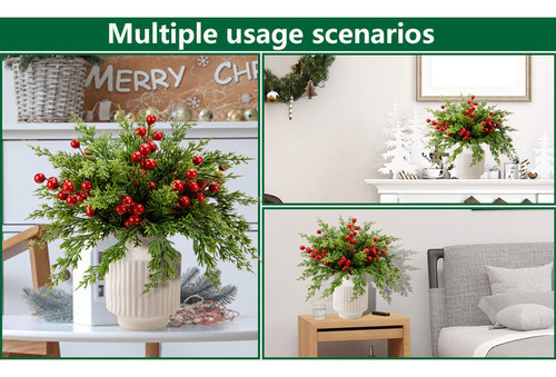 45 Arranjo De Flores Natal Com Agulhas De Pinheiro Para Mesa - Imagem 8