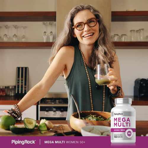 Multivitamínico 50 Plus Feminino Da Piping Rock | 100 Cápsul - Imagem 5