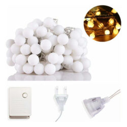 Cordão Bolinhas 10m 100 Bolas Branco Quente Leds 8 Funcoes