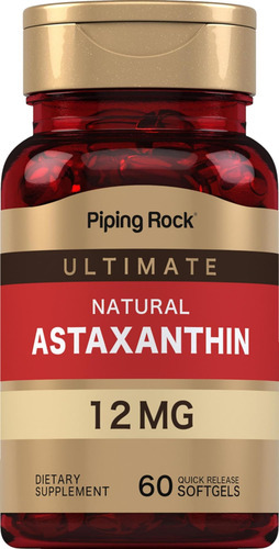 Piping Rock Astaxantina 12mg | 60 Cápsulas Gelatinosas | Sup