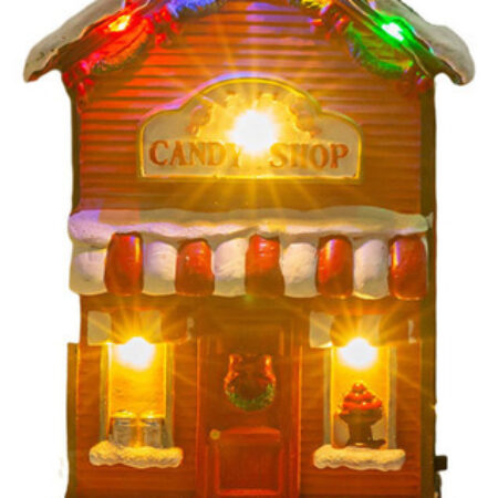 Musical Iluminado Natal Aldeia Casa Estatueta Decoração De - Imagem 40