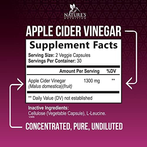 Cápsulas De Vinagre De Cidra De 1300 Mg Para Perda, Desinto - Imagem 2