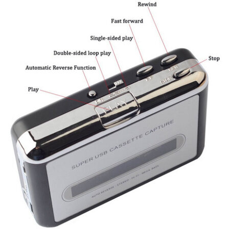 Leitor De Cassetes Usb, Conversor De Cassete Para Mp3 - Imagem 3