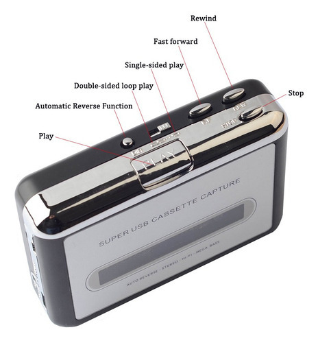 Leitor De Cassetes Usb, Conversor De Cassete Para Mp3 - Imagem 3