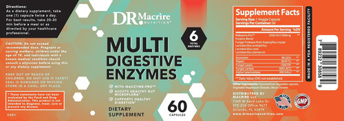 Dr. Cápsulas De Enzimas Digestivas Macrire Nutrition, Multie - Imagem 5