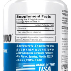 Evlution Nutrition L-glutamine 1000, 1g Pure L Glutamine Por